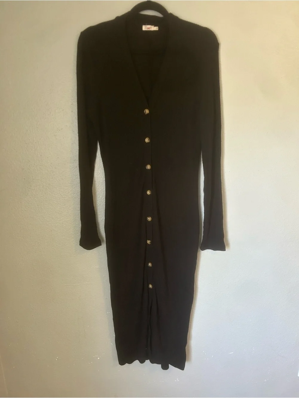 Faherty ribbed button down midi dress